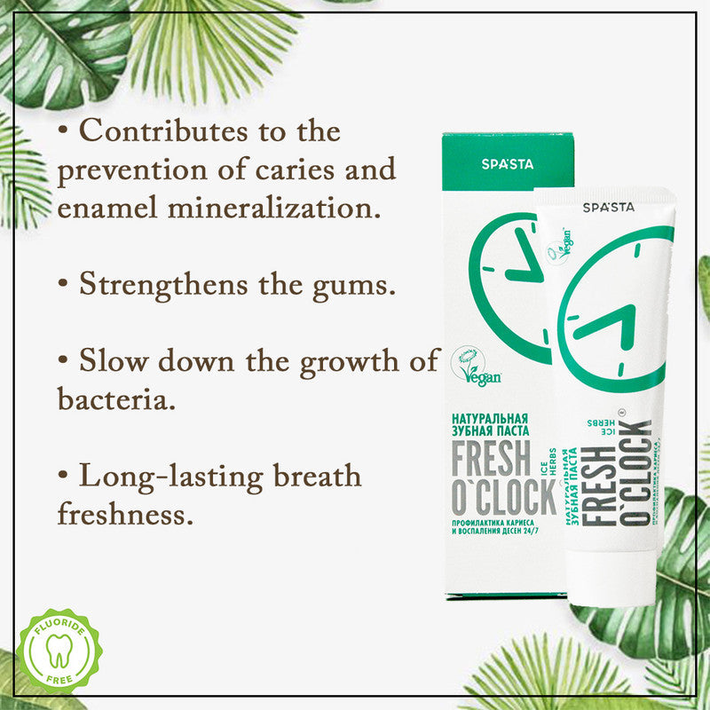 Fresh O'clock Toothpaste Ice Herbs Protection of Cavity & Gum Inflammation 24/7