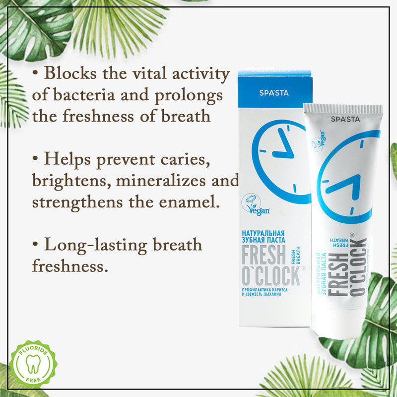 Fresh O'clock Toothpaste Fresh Breath for Cavity Protection & Breath Freshness
