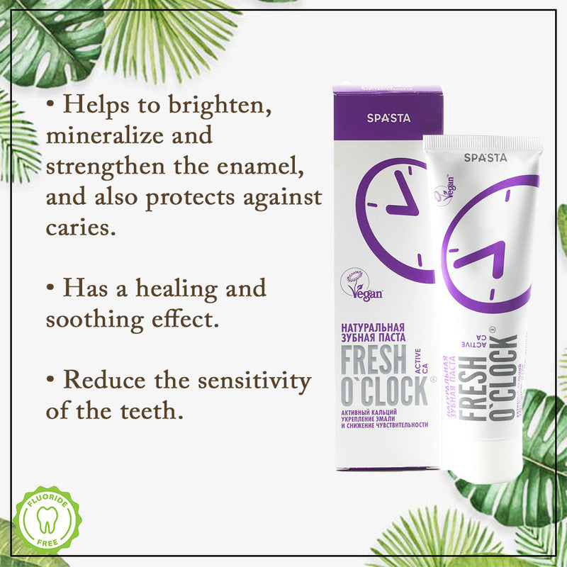 Fresh O'clock Toothpaste Active Calcium for Enamel Strengthening & Sensitivity Relief