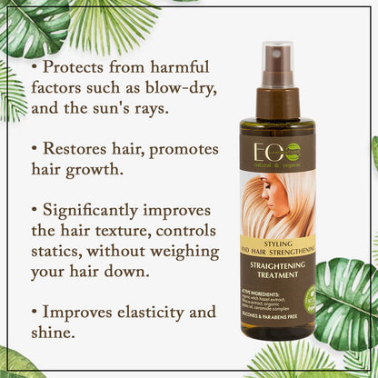 Styling Spray Treatment for Hair Straightening & Strengthening With Jojoba